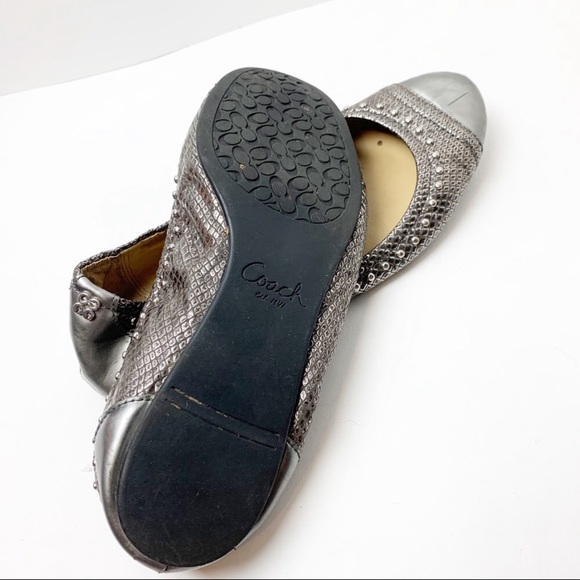 Coach Delia silver studded ballet flats - Picture 6 of 7
